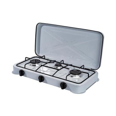 China Hotel Factory Wholesale Cheap Price Stainless Steel 3 Burner Camping Home Portable Gas Stove for sale