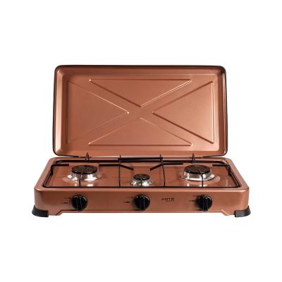 China Hotel Stainless Steel Kitchen Household Accessories Portable Cooktop Cooker Gas Stove 3 Burner for sale