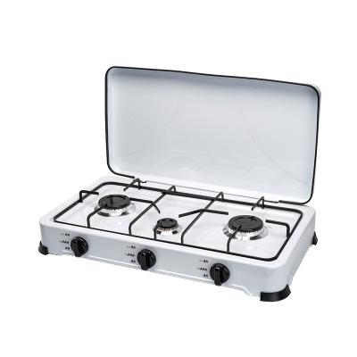 China Commercial Cooker Camping Cooktop Kitchen Stainless Steel 3 Burner Portable Gas Stove for sale