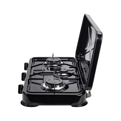 China Hotel Hot Selling Cheap Price Cooktop Safety Heater Small Outdoor Portable 3 Burner Kitchen Gas Stove for sale