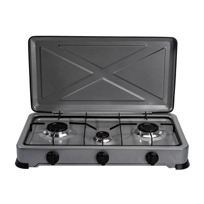 China Hotel Factory Wholesale Commercial Stainless Steel Kitchen Equipment Induction 3 Burner Gas Cooker Stove for sale