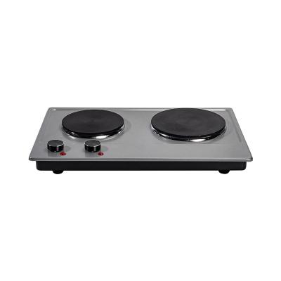 China Multifunctional Hotel Stove Safe Smokeless Iron Portable Electric Double-Tube Heater 2 Burner Hot Plate for sale