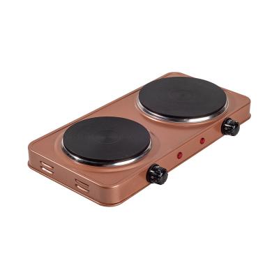 China 2 Burner Mini Electric Stove Hot Plate Durable Indoor Stainless Steel Portable Hotel Heater Cooktop for sale