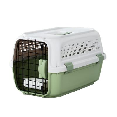 China Air Pet Carrier Box Dog Carry Bag Air-Approved Pet Flight Case Breathable Portable Plastic Suitcase for sale