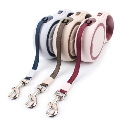 China New Fashion Pet Leash Colored Retractable Stretch Nylon Durable Training Single Leash for sale