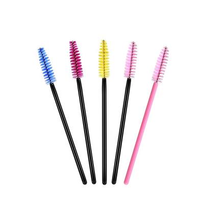 China Silicone Eyelash Makeup Brush Eco-friendly Reusable Plastic Mascara Wand Silicone Private Logo With Bulk Stocks for sale