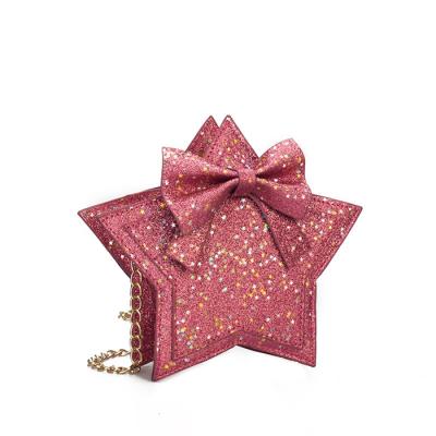 China New Light Korean Style Fashion Star Sequin Shoulder Bag Cute Princess Girl Chain Mini Shoulder Bag For Kids for sale