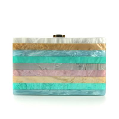 China Tote Bag 2021 new style marbling high grade acrylic handbag women feast nightclub dress acrylic clutch bag for sale