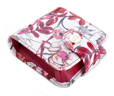 China Chinoiserie Rose Waterproof PU Travel Cosmetic Makeup Bags Custom Paint Wash Ink Bag High Quality Travel Makeup Bag for sale