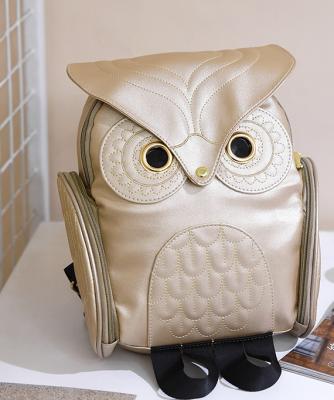 China Korean New Retro PU Backpack Owl Travel Bag Student School Bag Korean Female Waterproof Personality Backpack Small for sale