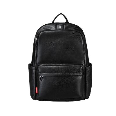 China Amazon Anti-theft PU Backpack Men's Large Capacity Computer Backpack Student School Bag Casual Leather Backpack for sale