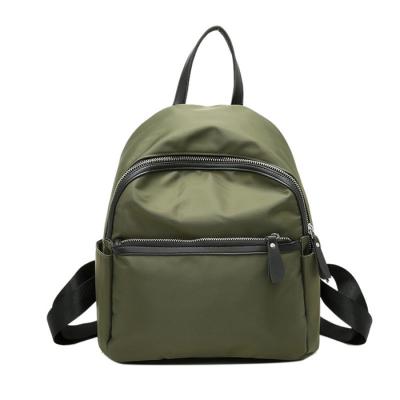 China New Summer Women's Bags Fashion School Nylon Backpack Wholesale Korean Green Lady Handbag Cheap Nylon Backpack for sale