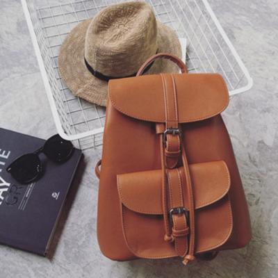 China Best Latest Design Waterproof Women Promotion Student Drawstring Backpack School Vintage Leather Backpack for sale