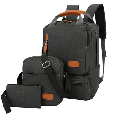 China New men's backpack casual backpack bag 3 pieces of shoulder wholesale outdoor backpack computer backpack travel set for sale