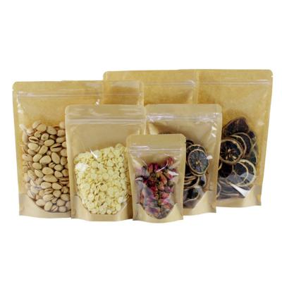 China Large clear moisture proof window kraft paper yin and yang bag waterproof and oil proof bags of food for sale