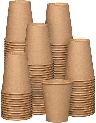 China 12 oz moisture proof. Hot Unbleached Disposable Kraft Paper Coffee Cups Paper Cup for sale