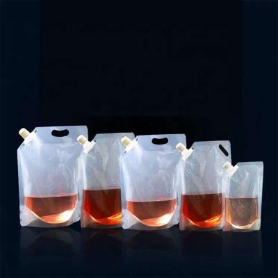 China Custom Logo Transparent Beverage Plastic Packaging Bag Moisture Proof With Spout for sale