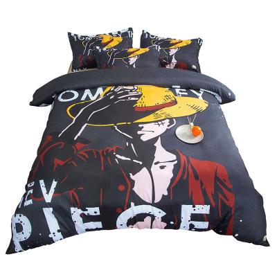 China Nondisposable ONE PIECE Cartoon 3D Printed Duvet Cover Set With Pillowcase Adult Kids Bedroom Decor Gifts Bed Linen Sets Luffy Bedding Sets for sale