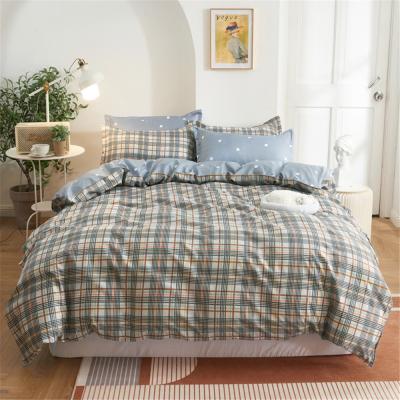 China Single Black Home Nondisposable Bedding Sets Single Bedding Sets Boy Girls Duvet Cover Quilt Lattice Textile Single Twin Beds for sale