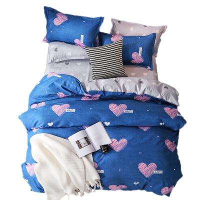 China Nondisposable Summer Duvet Cover Bedding Set Bedding 3/4pcs Girl Bed Linen Set Pink Blue Bedding Textile Flat Sheet Stripe Home Bed Set for sale