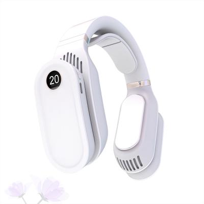 China New 2021 Summer Mini Cooler And Warmer Portable Rechargable USB Neck Cooler And Hanging Warmer Neck Fan for sale