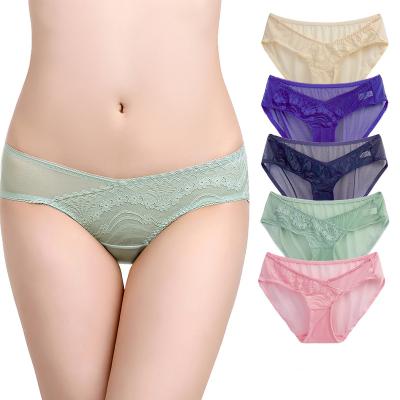 China OEM Breathable Factory New Cavity Lace Up Women Sheer Free Size Underwear Sexy Mesh Panties For Girls for sale