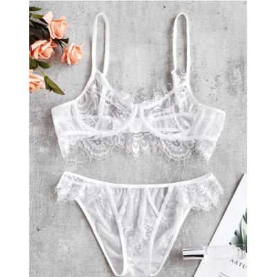 China Sexy Breathable Bralette Lace Underwire Ladies Bra And Panty Set for sale