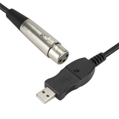 China Multimedia USB Male To Female 3PIN XLR Mic Microphone Converter Cable 3M for sale