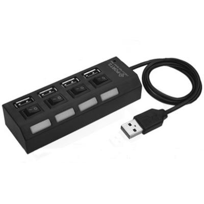 China USB2.0 hub 4 port usb 2.0 hub with switch plug and play for laptop for sale