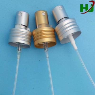 China Non spill 24mm alumminum screw mist sprayer pump with plastic clip for sale