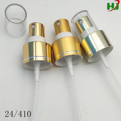 China Non Spill HAOJIE Manufacturer 24/410 Aluminum Clear Cap Water Perfume Mist Sprayer Pump for sale