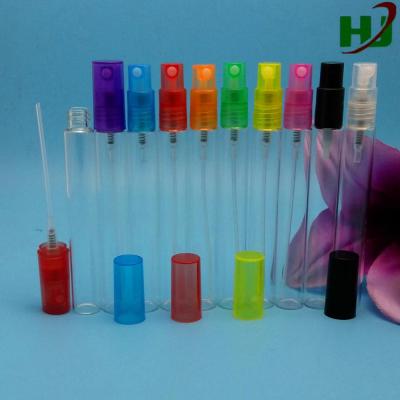 China Personal Care 10ml Clear Spray Glass Bottle With Sprayer And 11mm Screw Cap for sale