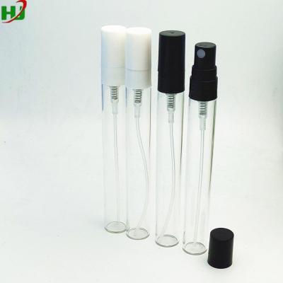 China Hot Sale 10ml Cosmetic Liquid Perfume Sprayer Glass Bottle With Mist White Black Plastic Sprayer for sale