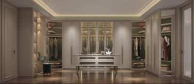 China Customizable Ivory Stainless Steel Walk In Closet Systems With Ample Storage for sale