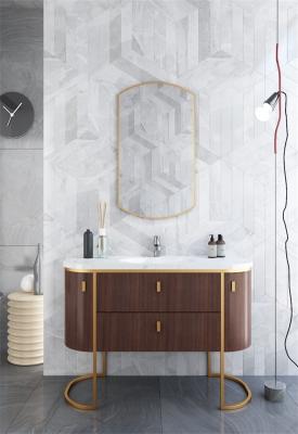 China Modern Curved Stainless Steel Bathroom Vanity Cabinet Formaldehyde Free for sale