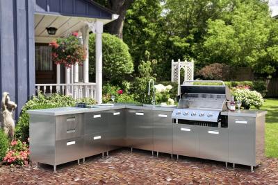 China Fadior Original Stainless Steel Outdoor Cabinet With Built-In 5-Burner Gas BBQ Grill for sale