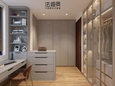 China Modern And Functional Grey Walk-In Closet With Multiple Storage Solution for sale