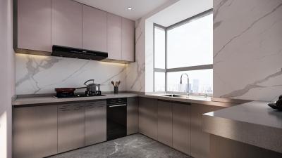 China Modern Sleek Elegant Pink And  Original Finish Stainless Steel Kitchen Cabinets for sale