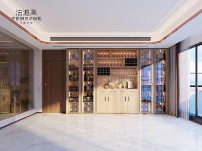 China Fadior Wood Grain Wine Cabinet Solution Stainless Steel Craftsmanship With Integrated Lighting for sale