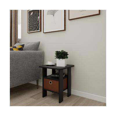 China Adjustable (other) New design simple Wood Black Mini Side Table Modern hotel bedroom coffee table for sale