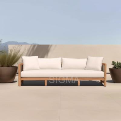 China Eco-freindly Fashion teak wood sofa UV protection hotel garden outdoor sofa furniture set for sale