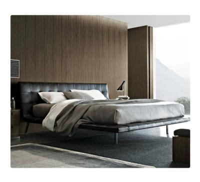 China Luxury Bedroom modern minimalist luxury hotel single bed bedroom furniture leather bed for sale