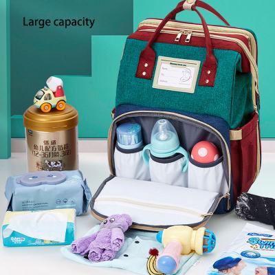 China With Customized USB 2022 Fashion Baby Diaper Care Bag Large Capacity Mummy Baby Stroller Sleep Carriage Carrier Expandable Diaper Bag for sale