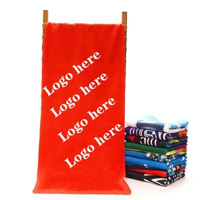 China Custom Compressed Clean Logo Bath Towel Quick Dry Coastal Beach Towel New Design Printed Changeable for sale