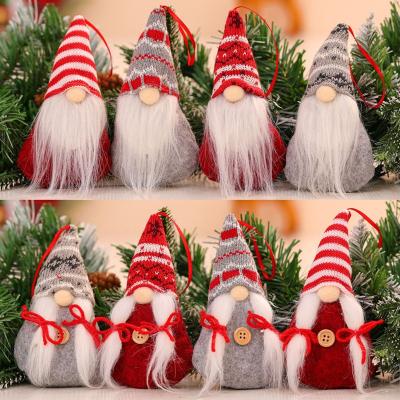 China New Home Decor Christmas Decoration Supplies Knitted Forest Old Man Small Pendant Doll Christmas Tree Faceless Pendant for sale