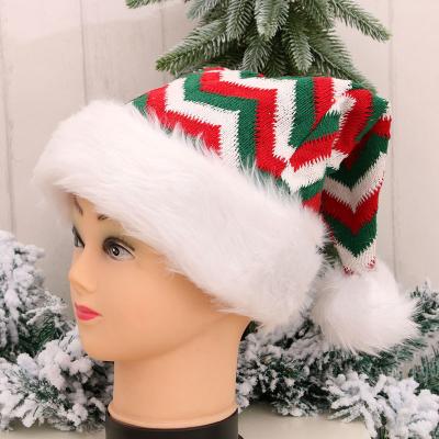 China Christmas Holiday Christmas Gift Unisex High Quality Acrylic Yarn Knitted Plush Toy With Pom Pom Christmas Hat for sale