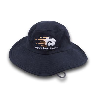 China Custom Agriculture Hot Selling Stylish Brushed Logo Fisherman Bucket Hats With Strings for sale