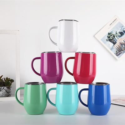 China Hot Selling Agriculture Custom Logo Double Wall Insulated Coffee Wine Glass Spray Egg Cup Cold Cup With Handle for sale