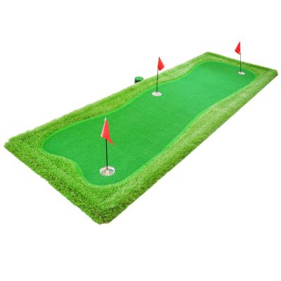 China Indoor Outdoor Swing Training Outdoor Indoor Portable Mini Golf Trainer Course Putting Green Mat Golf Driving Range Equipment with Custom Size Golf Green Mat for sale