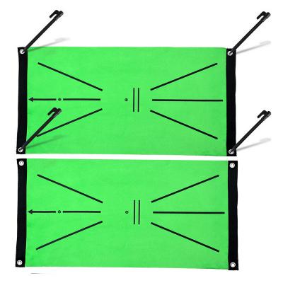 China Indoor Outdoor Swing Training Golf Training Mat Swing Detection Batting Pad Mini Golf Portable Putting Practice Hitting Mat Golf Mats with Non-Slip Backing for sale